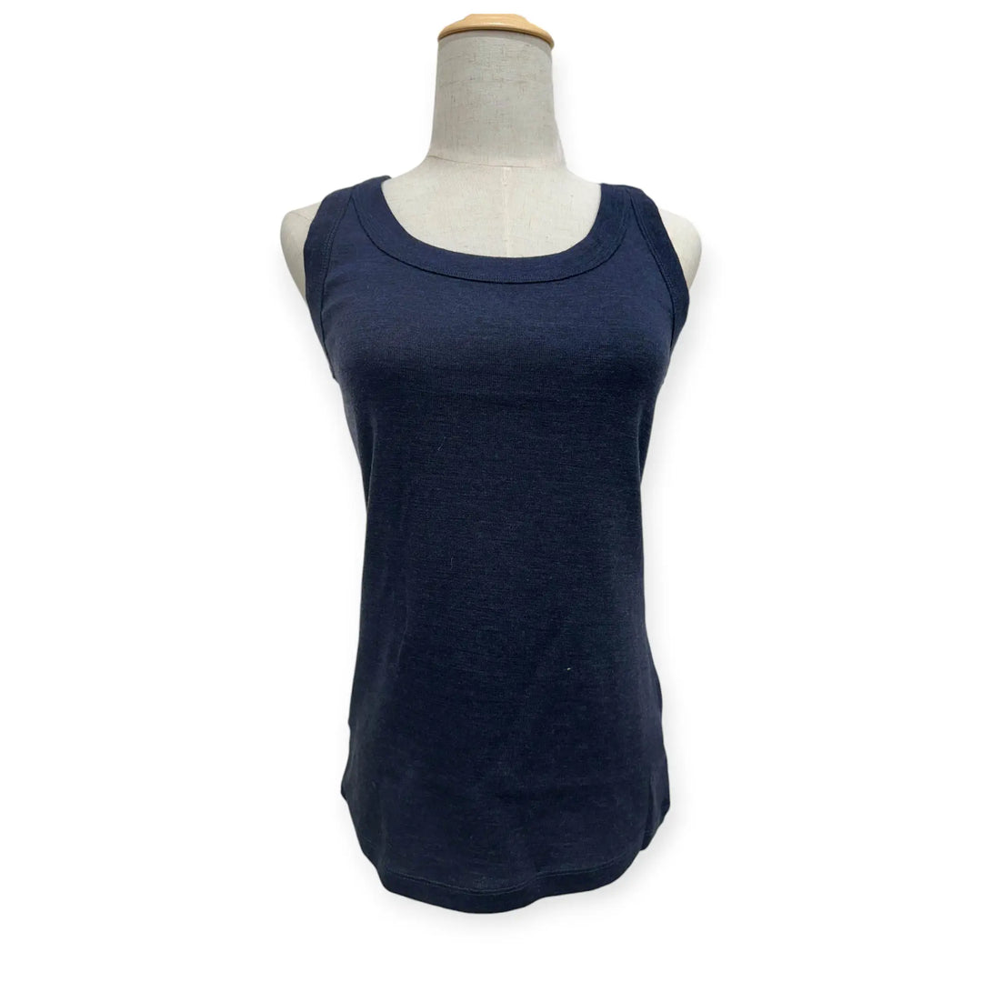 100% Wool Sleeveless Scoop Top - Rib