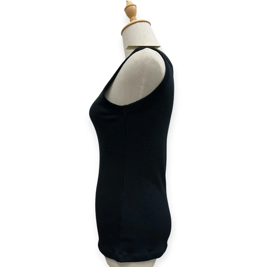 100% Wool Sleeveless Scoop Top - Rib
