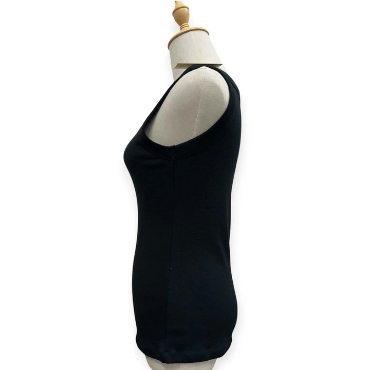 100% Wool Sleeveless Scoop Top - Rib