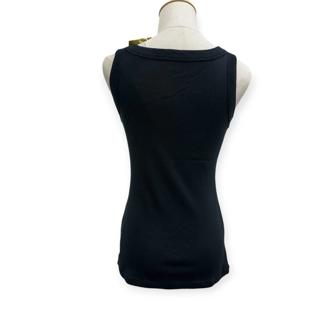 100% Wool Sleeveless Scoop Top - Rib