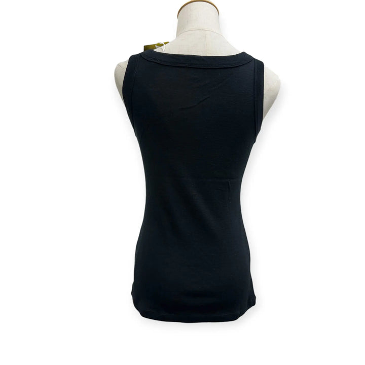 100% Wool Sleeveless Scoop Top - Rib