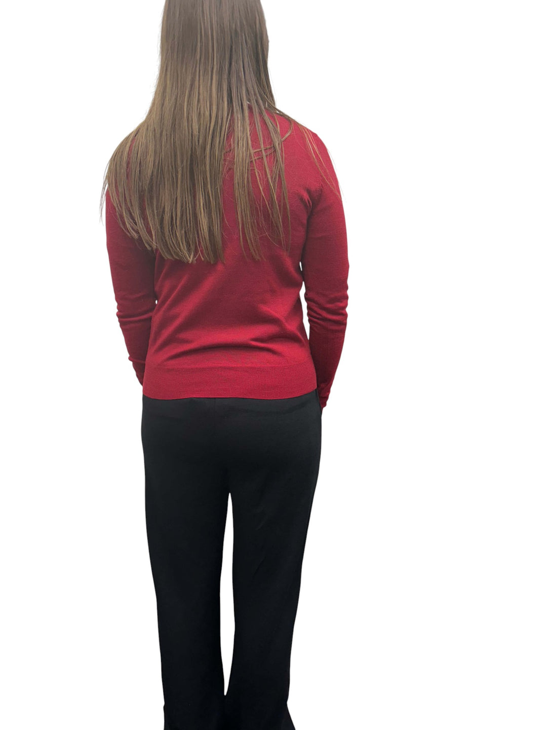Fine knit cardigan-TRUE RED