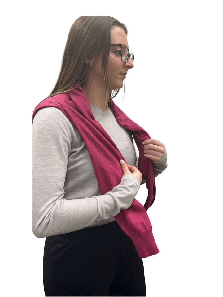 Fine knit cardigan-Rose Pink