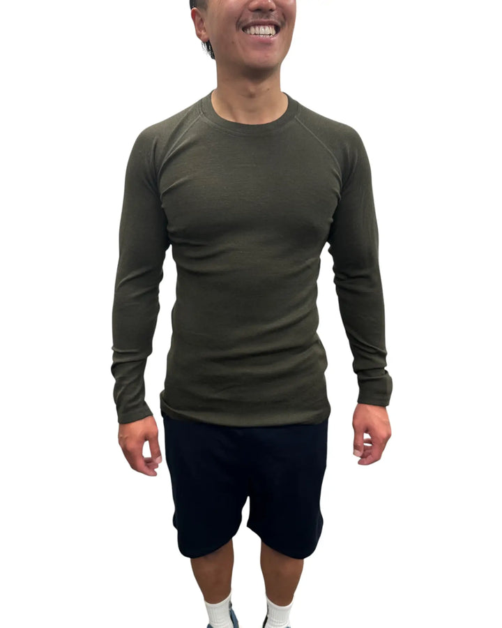 Long Sleeved Crew Neck Top 180g(Rib)