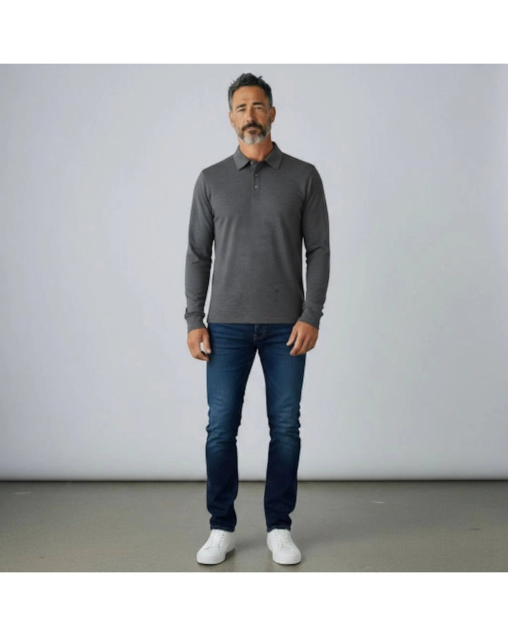 Collared Polo Top- Long Sleeve