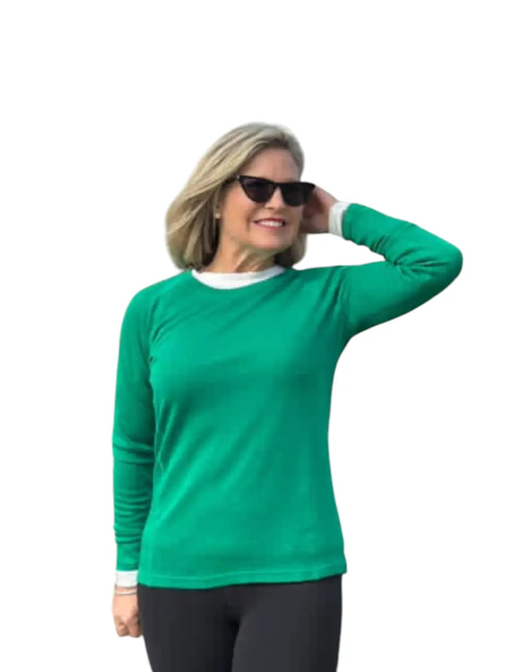 Long Sleeved Crew Neck Top 230g(Rib)