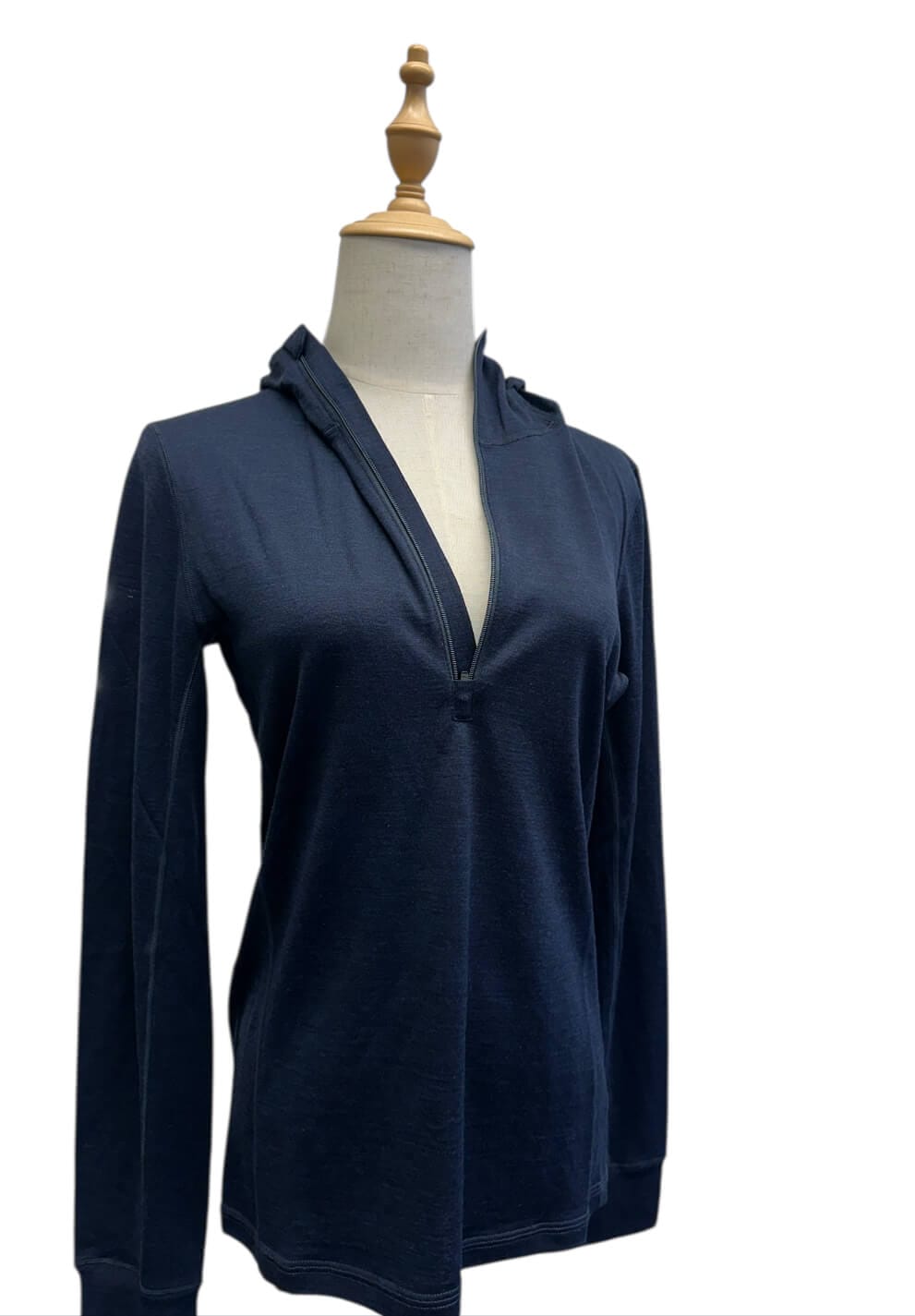 Womens Merino LS Zip Neck Hoody