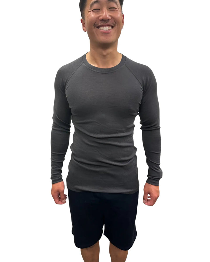 Long Sleeved Crew Neck Top 200g(Rib)