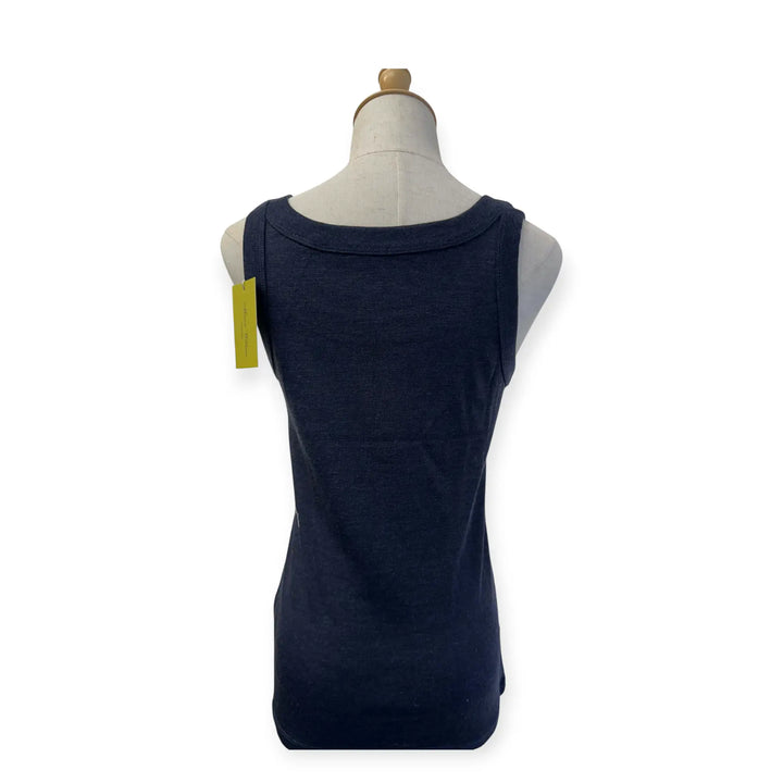 100% Wool Sleeveless Scoop Top - Rib