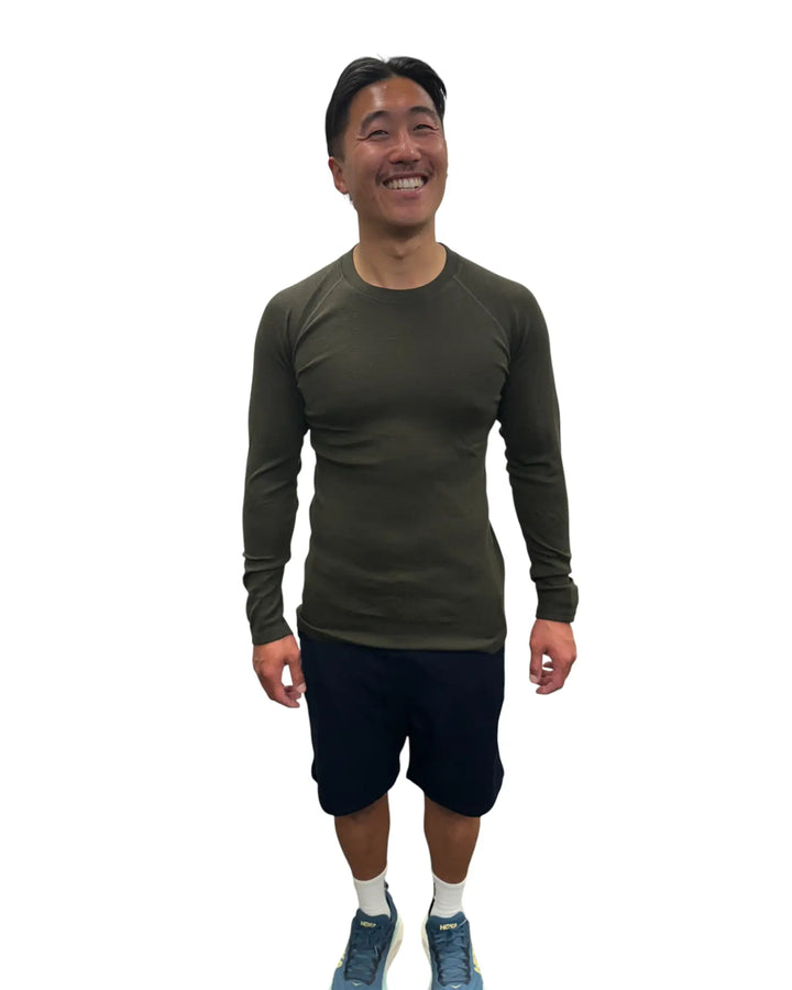 Long Sleeved Crew Neck Top 180g(Rib)