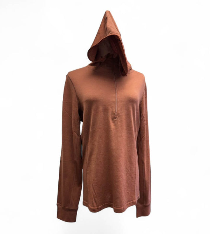 Womens Merino LS Zip Neck Hoody